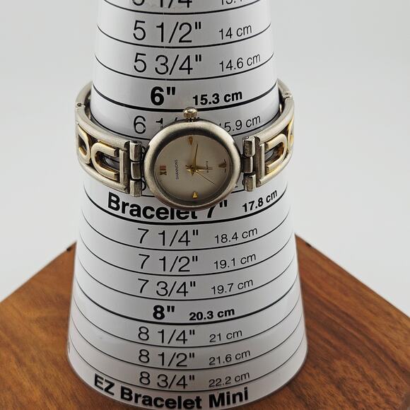 Shannons Silver Tone Bold Statement Link Bracelet Watch Chunky Artsy Classy - Picture 7 of 7